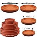 Pack Of 3 Plant Pot Trays - Round Plant Saucer Drip Terra Cotta High Quality Pot Bottom Base Tray. 