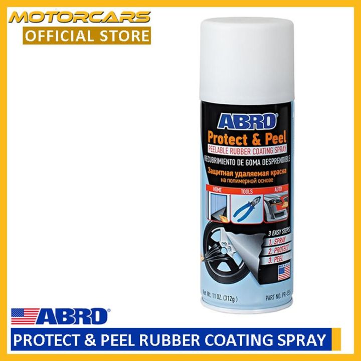 Abro Protect & Peel Rubber Coating Spray White for car - Abro Made in USA