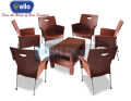 Plastic Chairs Mega Johnny Chairs outdoor/ indoor chairs Boss Set of Six with table. 