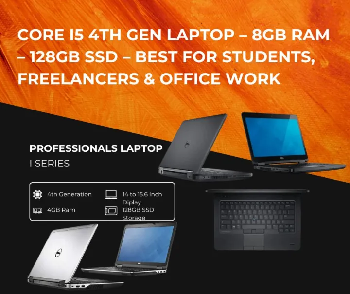 Core i5 4th Gen Laptop – 8GB RAM – 128GB SSD (Mixed Stock) – Best for ...