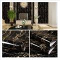 Self Adhesive Black Marble Sheet for Kitchen - Anti Oil and Heat Resistant Wallpaper. 