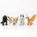 4pcs/set Machinery Godzilla Gojira Action Figure three-headed dragon Gold Hand Dolls Collection Model. 
