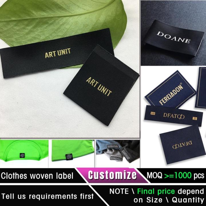 customized woven label silk collar tag wash label print garment label ...