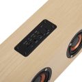 Four Retro Wireless Speaker,12W S6 Wooden Sound TV Portable Speaker Support Plugin Card/FM/Receiving Voice Prompts,for Home,Outdoor,Travel (Log Wood Grain (English Version)). 