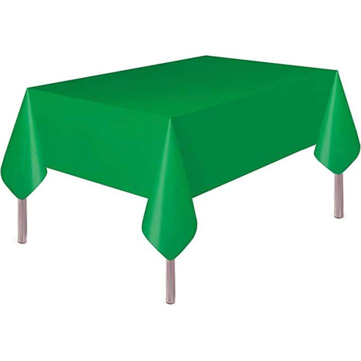 Green Plastic Waterproof Table Cover- Tablecloth for Rectangle Table 54" x 72" Disposable Table Cover for Bridal Shower Wedding Birthday Party Decorations