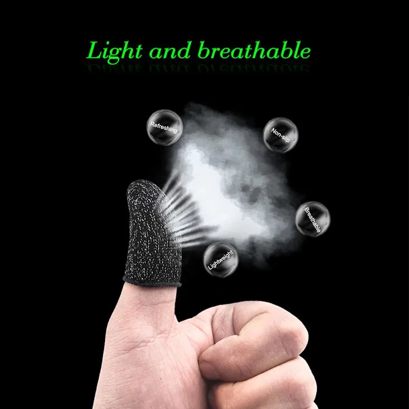 2Pcs Black Game Fingertip Gloves For Sweatproof Anti-Slip
