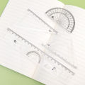 4Pcs/Set 4 in 1 Straight Triangle Ruler Set Plastic Transparent Ruler Protractor Triangle Ruler Measure Draw School Office Supplies School Office Supplies. 