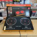 Silver Crest Double Burner Electric Stove model SC-703 7000W – Infrared Ceramic Hot Plate, Induction Cooker with Touch Controls, Reliable Temperature Regulation, Smart and Energy-Efficient Cooking, Safe and Easy to Maintain (BLACK). 