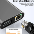 11 In 1 USB Hub - 4k HDMI - Type C to HDMI, VGA, LAN - USB 3.0 C HUB - USB Hub For PC Computer - Ethernet 10/100/1000Mbps - SD/TF Card Reader - USB Ports - Audio Port. 