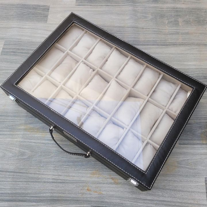 24%20Slots%20and%2018%20Slots%20High%20Quality%20PU%20Rexine%20Leather%20Fabric%20Watch%20Display%20Storage%20Box%20Smart%20Watch%20Storage%20Case%20-%20Image%205