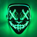 Clearance Sale Halloween Wireless Luminous LED Mask High Quality Cosplay Movie Mask Neon Light Flashing In Rave Halloween Party. 