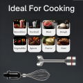 5 in 1 Hand Blender Machine - High Quality 4 Stainless Steel Blades - Powerful Motor 2 Speed Blender Machine - Egg Beater and Milk Frother - Immersion Blender With 600ml Beaker- Juicer Machine - Meat Chopper Machine - Food Processor Mixer Grinder Chopper. 