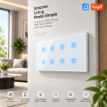 Tuya Smart wifi 8 Gang wall touch Switch with Power Meter Function Tuya Smart Wifi Light Touch Switch Timing Wall Electrical App Voice Control. 