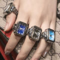 Steel Fun Vintage Punk Quartz Finger Pocket Watch Ring for Women Men Goth Clock Rings Digital Watch Elastic Stretchy Rings Gifts. 