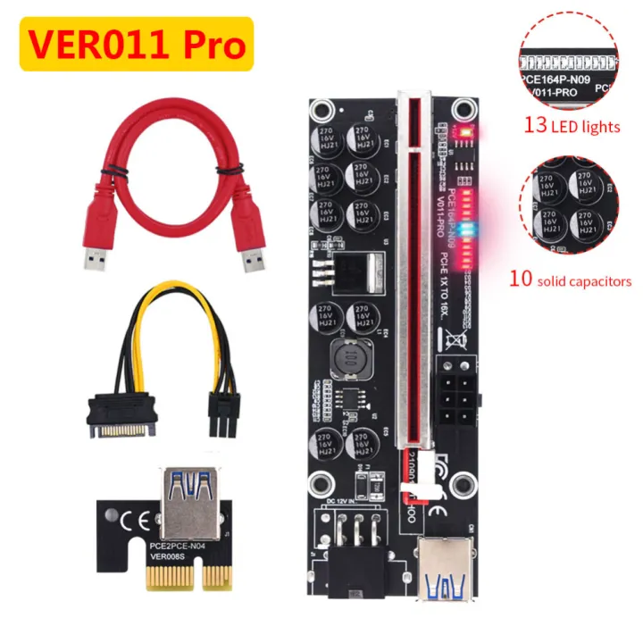 1-10Pcs%20Upgraded%20V011%20Pro%20PCIE%20Riser%20011%20Riser%20Card%20PCI%20E%20Express%20GPU%201X%20to%20X16%2010%20Capacitors%20USB%203.0%20Cable%20For%20GPU%20Graphics%20Card%20good%20effect%20and%20easy%20to%20use%20-%20Image%204