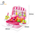 Kitchen Cooking Set For Kids Pretend Play Set Suitcase Portable Toys (25PCS). 