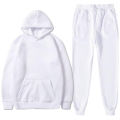 White Plain Winter Tracksuit Hoodie & Trouser Track Suit For Men & Women. 