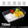 750ml Disposable Food Storage Box, Clear Transparent Plastic, 750ml Microwave Plastic Box, 750ml Disposable Tiffin Box. 