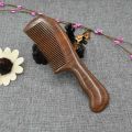2Pcs Sandalwood Wide Tooth Comb Curly Hair Portable Coarse Tooth Wooden Comb Hair Massage Tool, Fine & Coarse. 