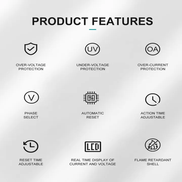 TOMZN%203%20Phase%20100A%20Auto%20Phase%20Selector%20%7C%20Over%20&%20Under%20Voltage%20Current%20Protector%20%7C%20Adjustable%20Intelligent%20Changeover%20Switch%20(TOVPD3-100VAYA)%20-%20Image%203