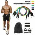 Latex Power Exercise Resistance Band Set for Pull Up Body Fitness & Workout Loop Bands with Door Anchor. 