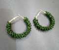 Girly By Hina Dark Green Hoop Earrings Size 1.5 Inch. 