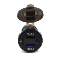40W PD Type-C Car Charger Switch 24W QC3.0 Voltmeter with 60cm Cable. 