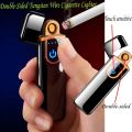 Usb Rechargeable Touch Sensor Lighter With Usb Rechargeable Cable Portable Lighter Ultra-thin Fingerprint Touch Sensor Lighter Rechargeable USB Charging Lighter Amazing Durable Lighter  Cigarette Lighter. 