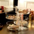 Acrylic Rotating Jewelry Organizer with Lid Transparent | Ear Rings & Necklace_Bracelets Holder | Rotating Makeup Organizer. 