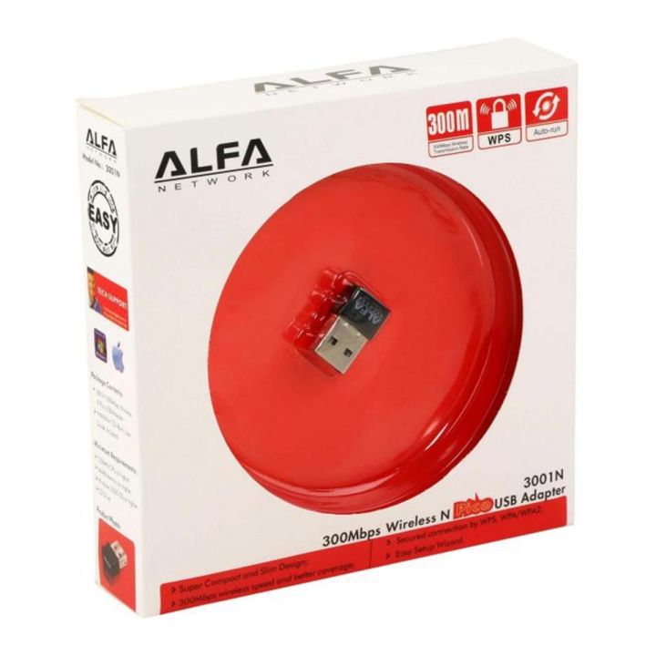 Alfa Mini Wifi Adapter/Catcher 300-Mbps Alfa Usb LAN Card For Computer Laptop