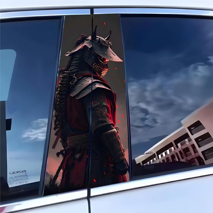 Samuri Pc Sticker 2 Pc Samurai Car Pillar Stickers for Door Pillar Multicolor Stylish Car ...