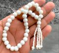 Hand-Made White Tasbih 33Beads 8mm Tasbeeh, Marble Beads Tasbih.. 