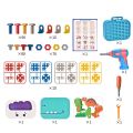 Children's educational DIY Creative Screw Building Blocks set Toys 232Pcs Creative Puzzle Box STEM Toys Nut Shape Match Puzzle Toys Nut and Screw Combination Set Disassembly and Assembly Toy. 