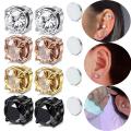 Fashion Crystal Magnetic Clip Ear Stud Non Piercing Earrings Fake Earring Gift for Men Women Jewelry 6mm/8mm. 