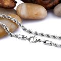 3mm Sterling Silver Rope Neck Chain for Boys Men Necklace for Boys Men. 