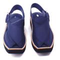 Premium Blue Matte Leather Kaptaan Chappal / Khan chappal / Sandal. 