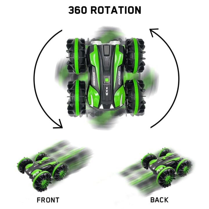 Amphibious%20RC%20Stunt%20Car%202.4Ghz%20-%204WD%20Water%20and%20Land%20Remote%20Control%20Boat%20Truck%20Monster%20Double%20Sided%20Rotate,%20360%20Degree%20Spinning%20and%20Flips%20Land%20Wateproof%20elecrtric%20Car%20Toy%20for%20Boys%20&%20Girls(Green)%20-%20Image%205