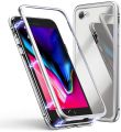 Apple iphone 6s Plus Magnetic Adsorption Case Metal Frame Tempered Glass Back with Built-in Magnet Cover. 