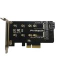 Dual M.2 PCI-E Adapter, M2 SSD NVME (M key) or SATA (B key) 2280 2260 2242 2230 to PCI-e x4 Expansion Card With Low Profile Bracket. 