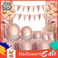 HelloWorld Dinnerware Set Food Grade Floral Plate Tissue Disposable Dinnerware. 