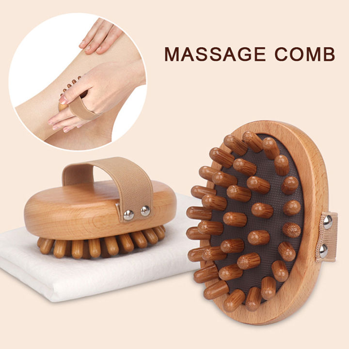 Wooden Hair Comb Body Meridian Massage Oil Spa Dredging Acupoint Scalp Massage