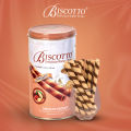 Snacks - Biscuits - Chocholate Waffers - Biscotto Stick Wafers - Biscotto Chocolate Hazlenut  Flavour Wafers - Wafers Biscuits - Biscotto Biscuits - Crunchy Wafers Chocolate Hazlenut Flavour (370g). 