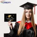 Graduation Greeting Cards 6pcs Glitter Golden Foil Graduation Cards Set with Envelopes High School Party Supplies Graduation Card Assortment. 