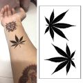 【Good-Love Store】1 piece clover maple leaf tattoo temporary geometric black tattoo. 