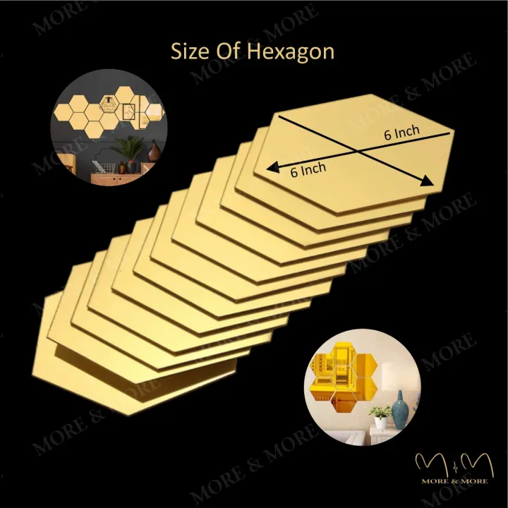 Hexagon%20Mirror%20Size%206x6%20Wall%20in%20Acrylic,%20Self%20Adhesive%20for%20DIY%20Bedroom%20Bathroom%20Home%20D%C3%A9cor%20Acrylic%20Golden%20Mirror%20Wall%20Art%206/12/24/48%20Pcs%20M&M%20Decor%20-%20Image%203