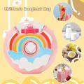 School Travel Girl Anti ML Cartoon Glass Donut Shaped Cup Kids Feeding Cup with Straw 380 Glass Cup, suitable for learning leakage drink bottles. 