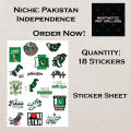 Pakistan Independence Day Stickers Best Quality Stickers For Pakistan Country Lovers For 14th August Cool Vibes Aesthetic Stickers. 