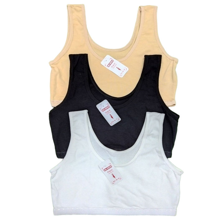 Pack%203%20Soft%20Cotton%20Camisole/Half%20Body%20Teenage%20Training%20Bra/vest/Inner%20Wear/BDs/Sports%20Bra/Tanks%20For%20Beginners%20Kid%20Girls%20-%20For%207%20to%2010%20Yrs%20-%20Image%203