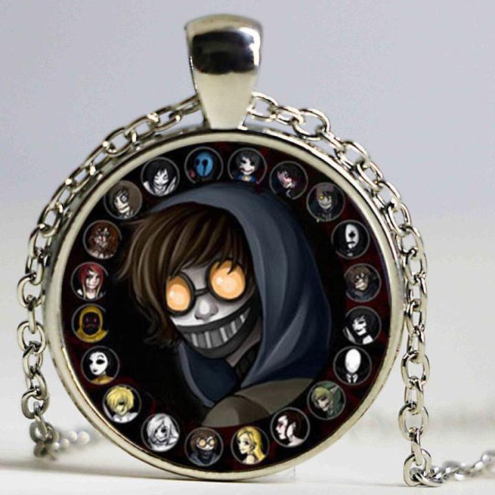 Accessory For Hot Creepypasta Creepy Pasta Ticci Toby Necklace Glass Bronze Pendant Chain Jeff The Killer Hz1