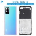 Infinix Note 8 Housing Middle Frame With Side Button and Camera Lens Complete Body Casing Replacement For Note 8 - Blue. 